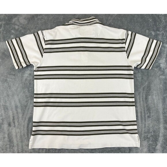 Polo Ralph Lauren Sport Striped Polo Shirt Men's Small White Gray 100% Cotton - Picture 2 of 6